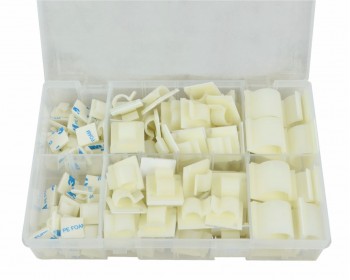 Assorted Adhesive Cable Clips Natural Nylon (122)